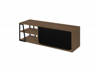 Meuble TV design ALBI en bois noyer/noir
